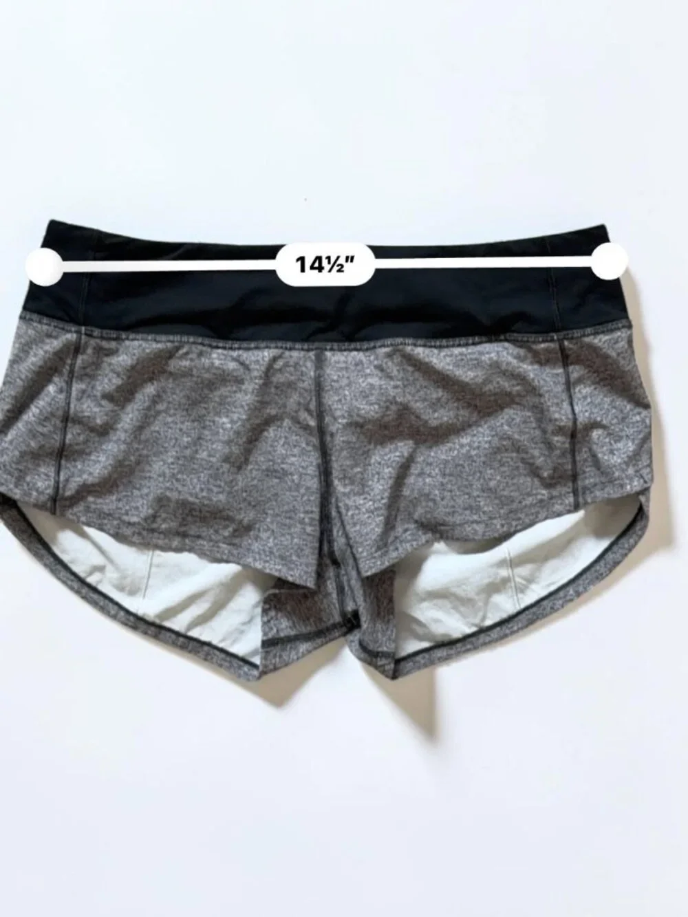 Lululemon Speed Short Size 4 Gray Black Running Athletic Workout Shorts